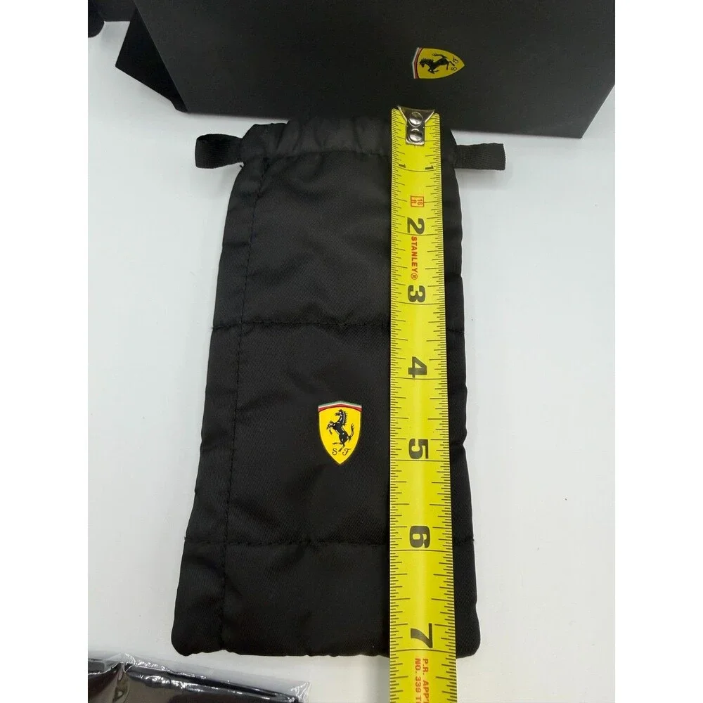 Ferrari Scuderia Eyeglasses Sunglasses Pouch Box & Cloth Authentic Black Set